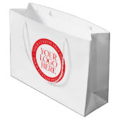 ロゴまたはその他の画像 | クリスマスホワイトとレッド ラージペーパーバッグ (裏面アングル)