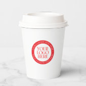 ロゴまたはその他の画像 | クリスマスホワイトとレッド 紙コップ (裏面)