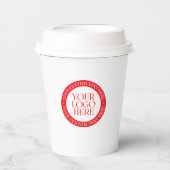ロゴまたはその他の画像 | クリスマスホワイトとレッド 紙コップ (正面)
