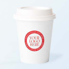 ロゴまたはその他の画像 | クリスマスホワイトとレッド 紙コップ