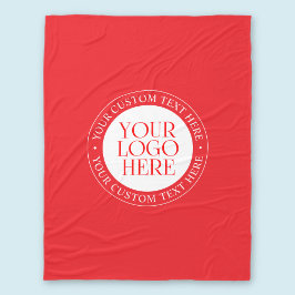 ロゴまたはその他の画像 | クリスマスレッド&ホワイト フリースブランケット