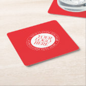 ロゴまたはその他の画像 | クリスマスレッド&ホワイト ペーパーコースター (アングル)