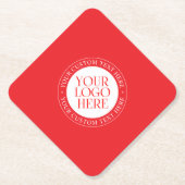 ロゴまたはその他の画像 | クリスマスレッド&ホワイト ペーパーコースター (正面)