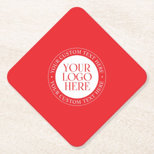 ロゴまたはその他の画像 | クリスマスレッド&ホワイト ペーパーコースター (正面)