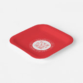 ロゴまたはその他の画像 | クリスマスレッド&ホワイト ペーパープレート (傾斜あり)