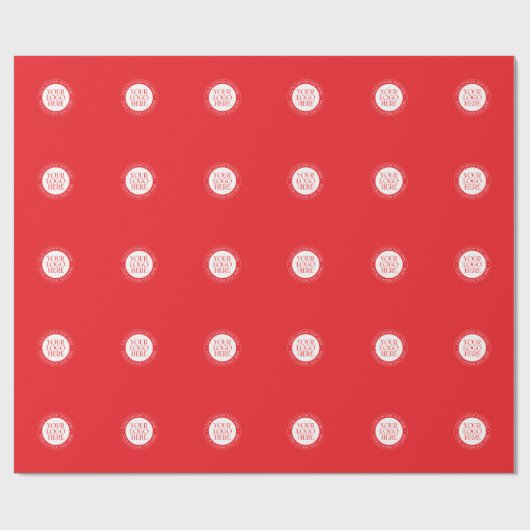 ロゴまたはその他の画像 | クリスマスレッド&ホワイト ラッピングペーパー (フラット)