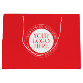 ロゴまたはその他の画像 | クリスマスレッド&ホワイト ラージペーパーバッグ (正面)