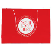 ロゴまたはその他の画像 | クリスマスレッド&ホワイト ラージペーパーバッグ (裏面)