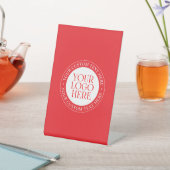 ロゴまたはその他の画像 | クリスマスレッド&ホワイト 台座サイン (インサイチュ)