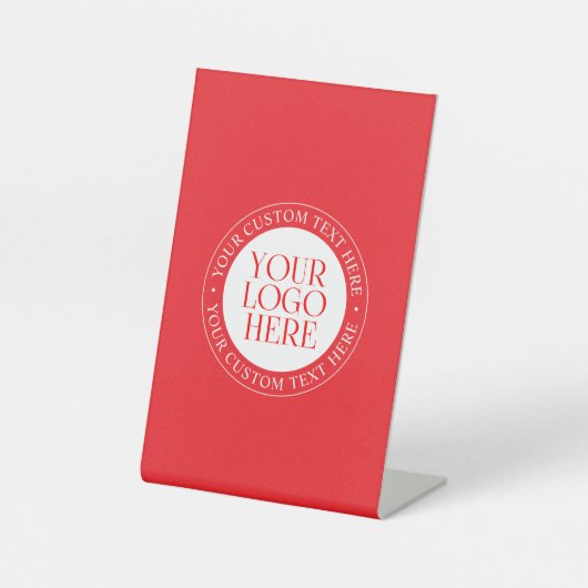 ロゴまたはその他の画像 | クリスマスレッド&ホワイト 台座サイン (正面)