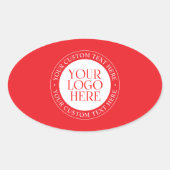 ロゴまたはその他の画像 | クリスマスレッド&ホワイト 楕円形シール (正面)