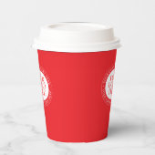 ロゴまたはその他の画像 | クリスマスレッド&ホワイト 紙コップ (左)