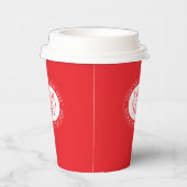 ロゴまたはその他の画像 | クリスマスレッド&ホワイト 紙コップ (右)