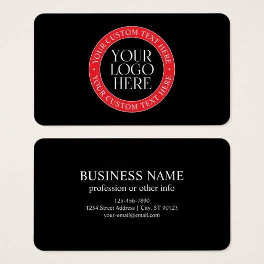 ロゴまたはその他の画像 | 黒赤と白 (正面&裏面)