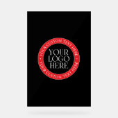 ロゴまたはその他の画像 | 黒赤と白 アクリルサイン (正面)