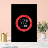 ロゴまたはその他の画像 | 黒赤と白 アクリルサイン (ウェディング)