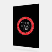 ロゴまたはその他の画像 | 黒赤と白 アクリルサイン (傾斜)