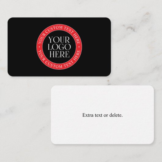 ロゴまたはその他の画像 | 黒赤と白 エンクロージャーカード (正面/裏面)