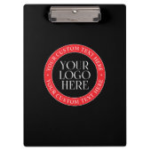 ロゴまたはその他の画像 | 黒赤と白 クリップボード (正面)