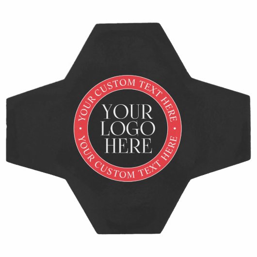 ロゴまたはその他の画像 | 黒赤と白 サッカーボール (フラット)