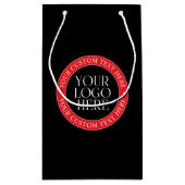 ロゴまたはその他の画像 | 黒赤と白 スモールペーパーバッグ (裏面)