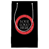 ロゴまたはその他の画像 | 黒赤と白 スモールペーパーバッグ (正面)