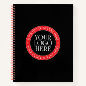 ロゴまたはその他の画像 | 黒赤と白 ノートブック (正面)
