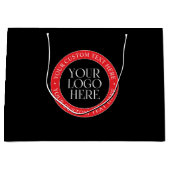 ロゴまたはその他の画像 | 黒赤と白 ラージペーパーバッグ (正面)