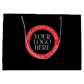 ロゴまたはその他の画像 | 黒赤と白 ラージペーパーバッグ (裏面)