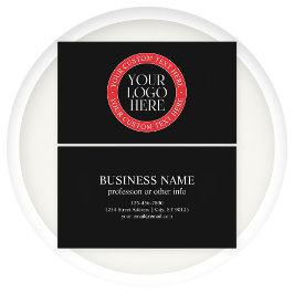 ロゴまたはその他の画像 | 黒赤と白 名刺