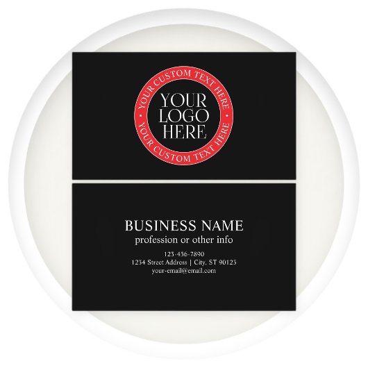 ロゴまたはその他の画像 | 黒赤と白 名刺