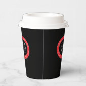 ロゴまたはその他の画像 | 黒赤と白 紙コップ (右)