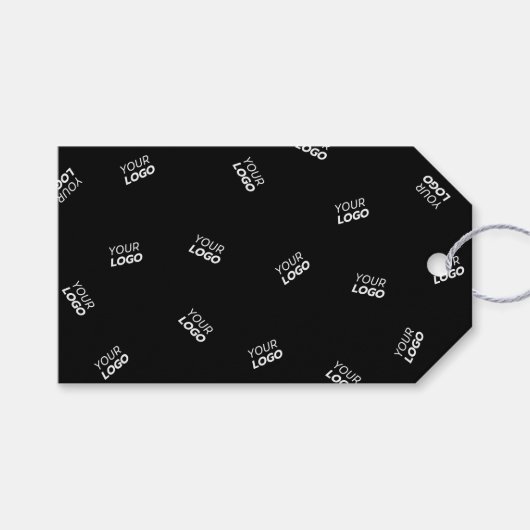 ロゴまたはアップロードされたイメージ | 散乱パターン ギフトタグ (正面(横))