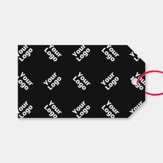 ロゴまたはアップロードされたイメージ | 散乱パターン ギフトタグ (正面(横))