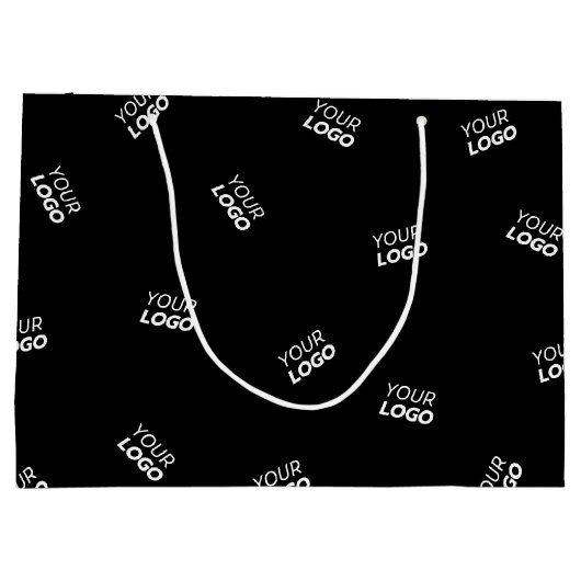 ロゴまたはアップロードされたイメージ | 散乱パターン ラージペーパーバッグ (裏面)