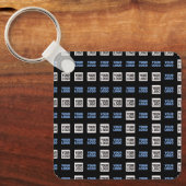 ロゴまたはアップロードしたイメージ | 幾何学的パターン キーホルダー (正面)