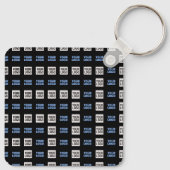 ロゴまたはアップロードしたイメージ | 幾何学的パターン キーホルダー (裏面)