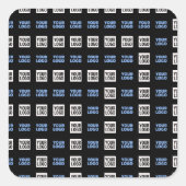 ロゴまたはアップロードしたイメージ | 幾何学的パターン スクエアシール (正面)
