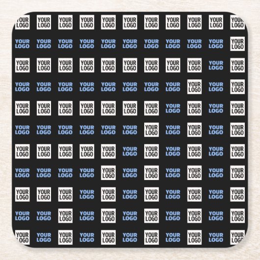 ロゴまたはアップロードしたイメージ | 幾何学的パターン スクエアペーパーコースター (正面)