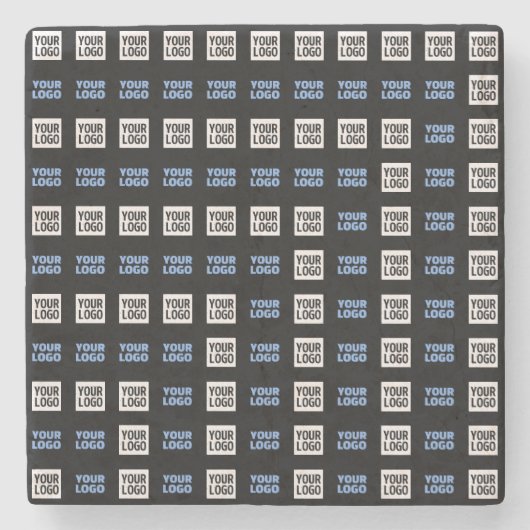 ロゴまたはアップロードしたイメージ | 幾何学的パターン ストーンコースター (正面)