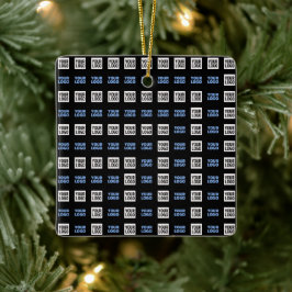 ロゴまたはアップロードしたイメージ | 幾何学的パターン セラミックオーナメント