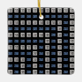 ロゴまたはアップロードしたイメージ | 幾何学的パターン セラミックオーナメント (正面)