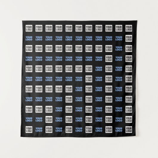 ロゴまたはアップロードしたイメージ | 幾何学的パターン タペストリー (正面)