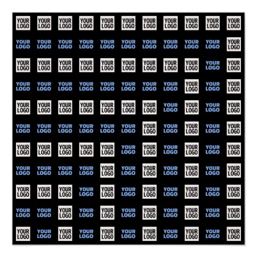 ロゴまたはアップロードしたイメージ | 幾何学的パターン ポスター (正面)