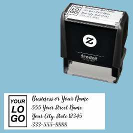 ロゴまたはアートのDIYスタンプ 名前 住所 電話番号 スクリプト セルフインキングスタンプ