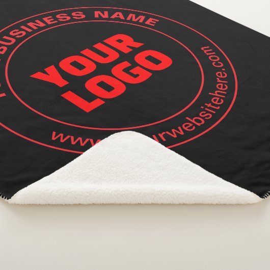 ロゴまたはイメージおよび編集可能文字、赤またはDIY シェルパブランケット (3/4)