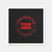 ロゴまたはイメージおよび編集可能文字、赤またはDIY スタンダードカクテルナプキン (正面)