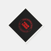 ロゴまたはイメージおよび編集可能文字、赤またはDIY スタンダードカクテルナプキン (角)