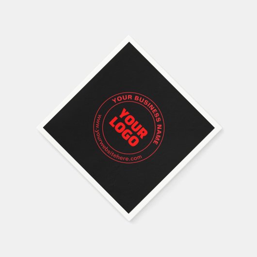 ロゴまたはイメージおよび編集可能文字、赤またはDIY スタンダードカクテルナプキン (角)