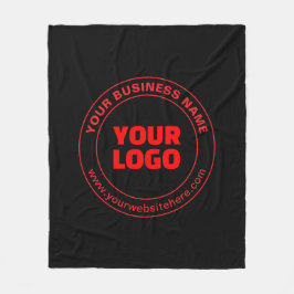 ロゴまたはイメージおよび編集可能文字、赤またはDIY フリースブランケット